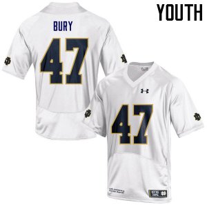 Notre Dame Fighting Irish Youth Chris Bury #47 White Under Armour Authentic Stitched College NCAA Football Jersey SZA4099PE